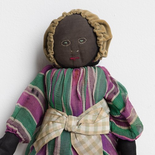 Antique Black American Folk Art Rag Doll, Possible Suffragette Connection 19Thc 