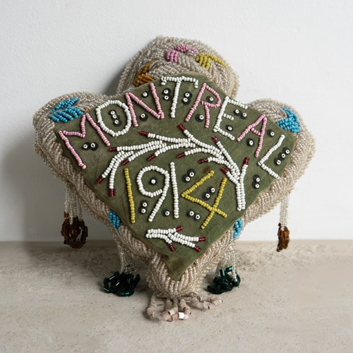 Antique Mohawk First Nation Iroquois Beaded Pin Cushion, Montreal, Early 20Th C.