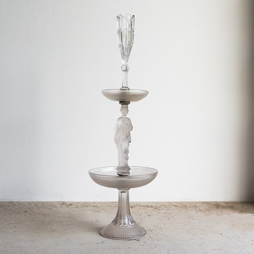 Antique French Baccarat Glass Epergne Table Centrepiece, 19Th Century