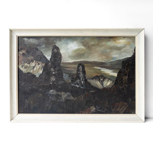 Atmospheric Welsh Landscape, Vintage Original Oil Painting, 1970S