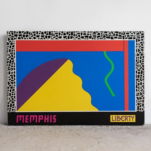 Original Post Modern Advertising Sign For Memphis Group At Liberty & Co