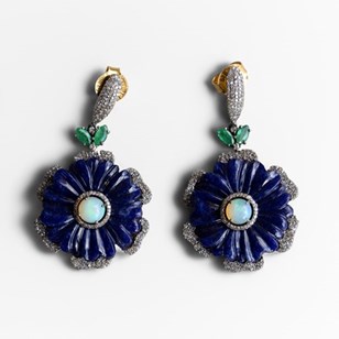 Vintage Opal, Lapis, Emerald And Di...