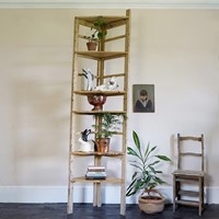 Tall Vintage Painted Corner Shelf Unit