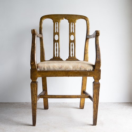 Antique Gilt Venetian Side Chair, Late 18Th/Early 19Th Century