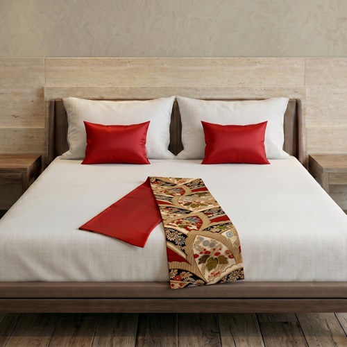 Hanaogi Bed Runner And Cushion Set