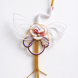 Mizuhiki Crane, Hand-Knotted Japane...