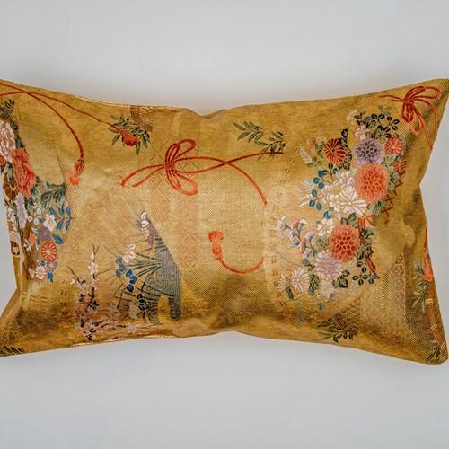Japanese Ceremonial Silk Lumbar Pillow – The Gilded Fan Anthology