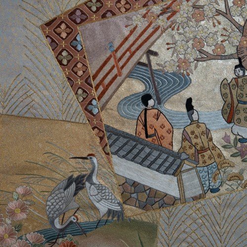 Japanese Ceremonial Silk Wall Tapestry – The Heian Monogatari