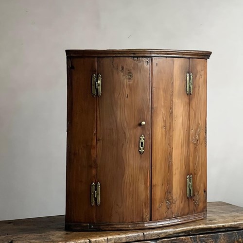 18Thc Yew Wood Corner Cupboard