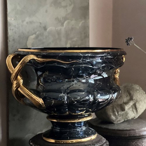 Marbled And Gilded Glazed Vase