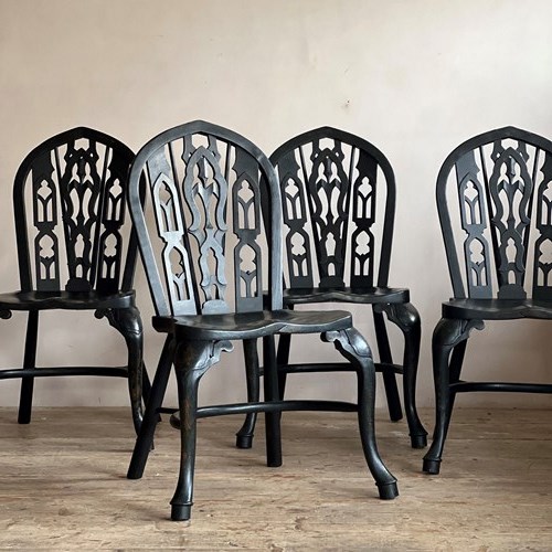 Ebonised Gothick Windsor Chairs