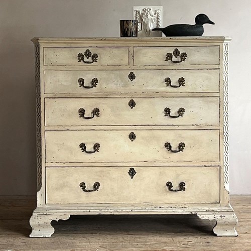 A Painted 18Thc Chest Of Drawers