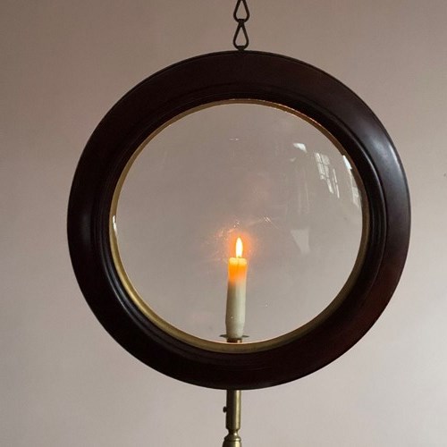 19Thc Mahogany Convex Glass Picture Frame