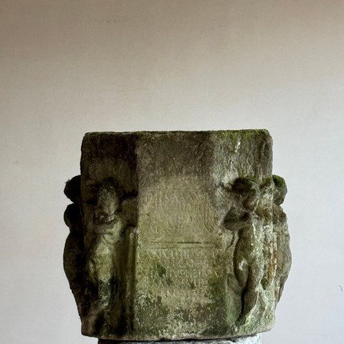A Cast Stone Roman Funerary Altar