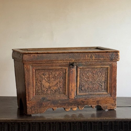 17Thc Carved Pine Cassone