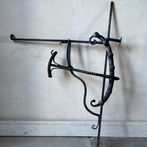 18Thc Wrought Iron Fire Crane