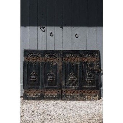 A Pair Of Gothic Cast Iron Doors