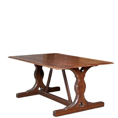 Oak Abbey Trestle Table