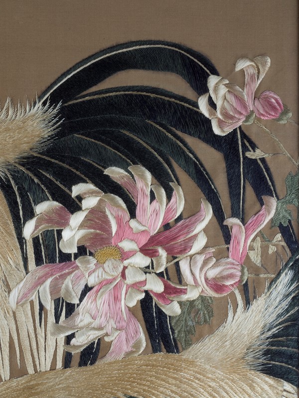 Exceptional Framed Meiji Embroidery-roche-coward-antiques-japanese-meiji-embroidery-chickens-00004-main-637264260373367408.jpg