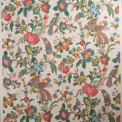 Block Printed 1920’S Chinoiserie Textile Panel