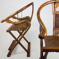 Late Qing Dynasty Hardwood Folding Chairs
