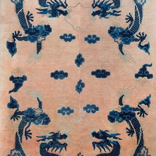 Large Ningxia Dragon Carpet 19Th Ce...