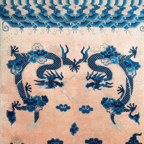 Large Ningxia Dragon Carpet 19Th Century