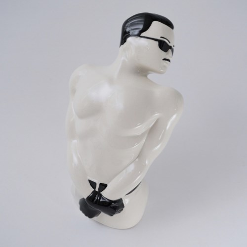 Vintage Queen Freddie Mercury Bust Ceramic Sculpture, Swineside Ceramics, Signed