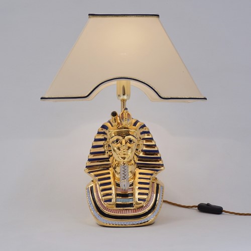 Tutankhamun Table Lamp Vittorio Sabadin, Capodimonte Porcelain, Rewired