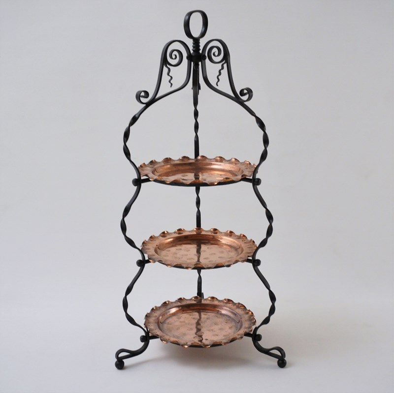 Arts & Crafts Wrought Iron & Copper Cake Stand/Display Table, Townshends Style -roomscape-dsc08696-1500x1498-main-638171656431626842.jpg