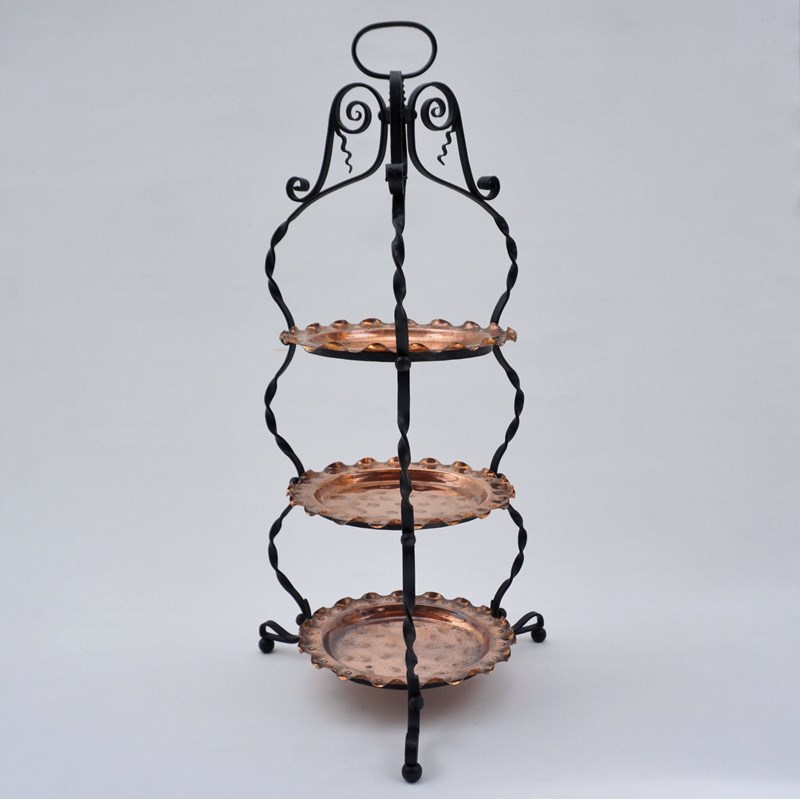 Arts & Crafts Wrought Iron & Copper Cake Stand/Display Table, Townshends Style -roomscape-dsc08715-1500x1498-main-638171656879551743.jpg