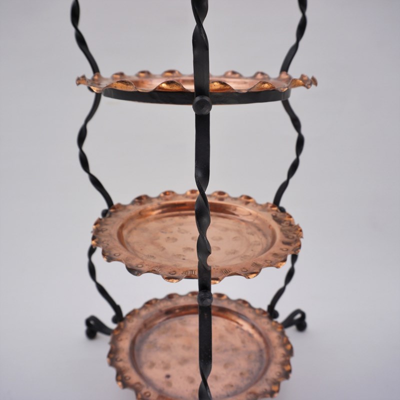 Arts & Crafts Wrought Iron & Copper Cake Stand/Display Table, Townshends Style -roomscape-dsc08720-1500x1500-main-638171657552102815.jpg