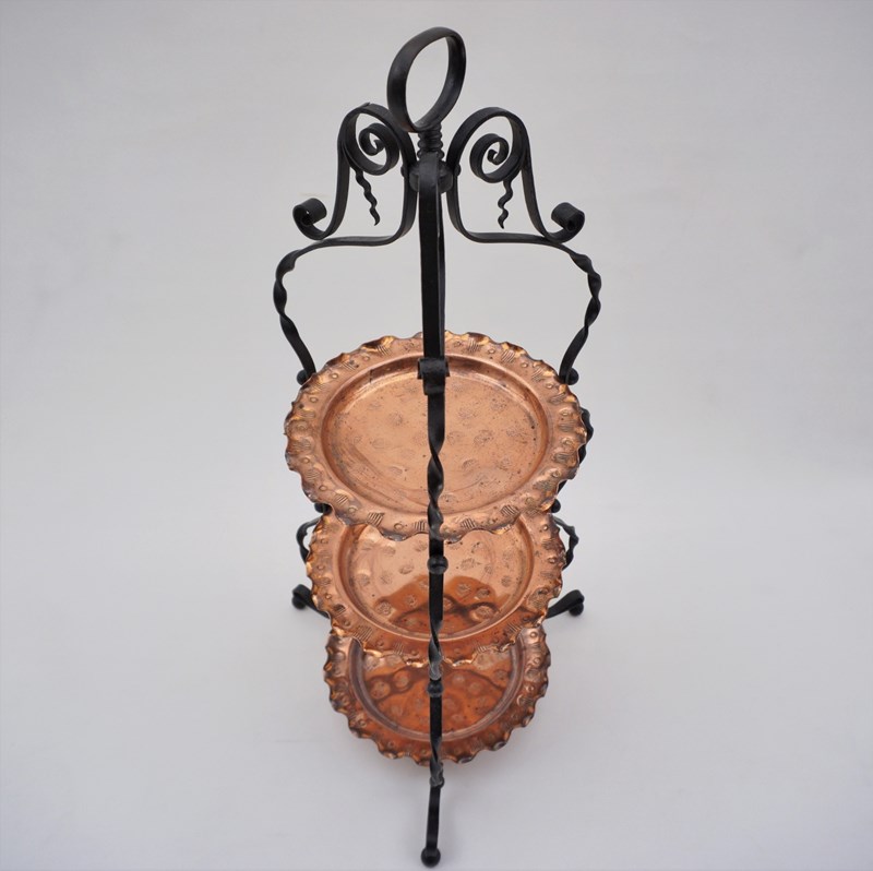 Arts & Crafts Wrought Iron & Copper Cake Stand/Display Table, Townshends Style -roomscape-dsc08744-1500x1497-main-638171657637950756.jpg