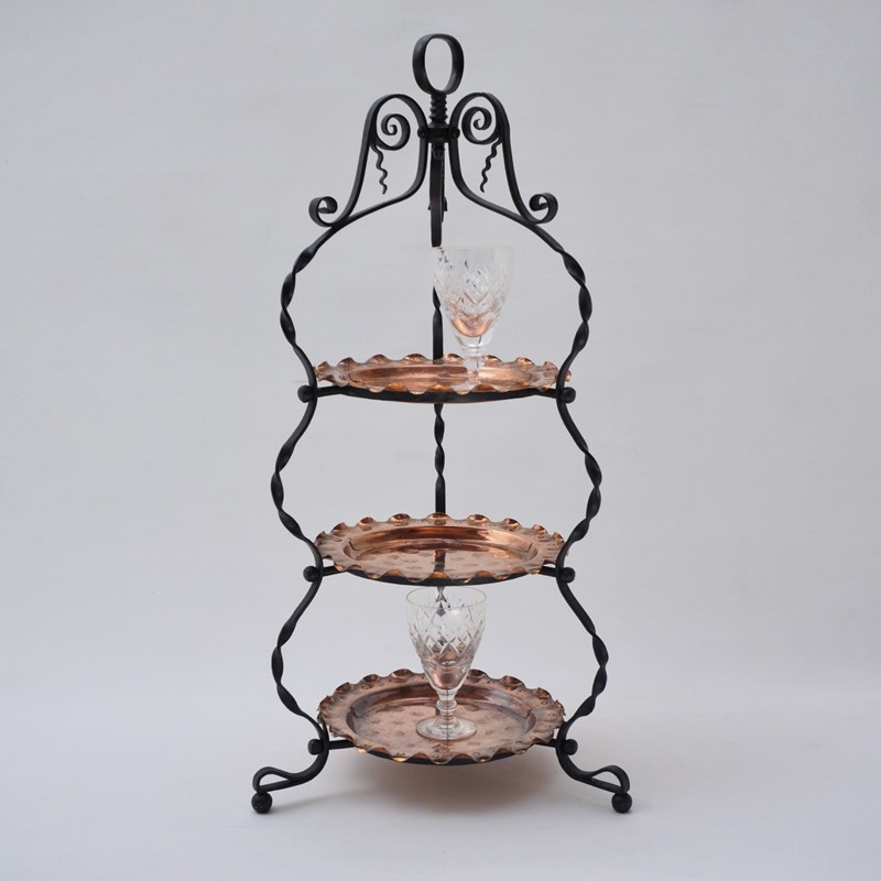 Arts & Crafts Wrought Iron & Copper Cake Stand/Display Table, Townshends Style -roomscape-dsc08793-1500x1500-main-638171655516196761.jpg