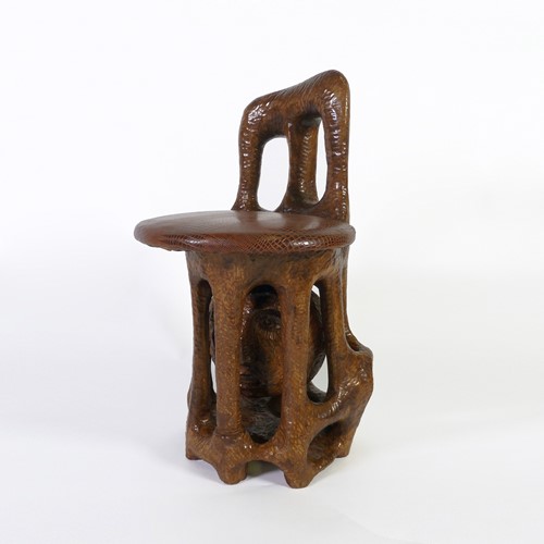Unique Sol Garson Signed Sculptural Wood Carver Chair, "The Prisoner", 1974 
