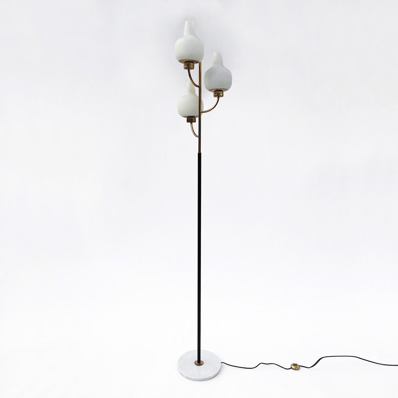 Stilnovo Three Branch Opaline Glass, Marble & Brass Floor Lamp-roomscape-stilnovo-three-shade-floor-lamp1-main-637237007857795039.jpg