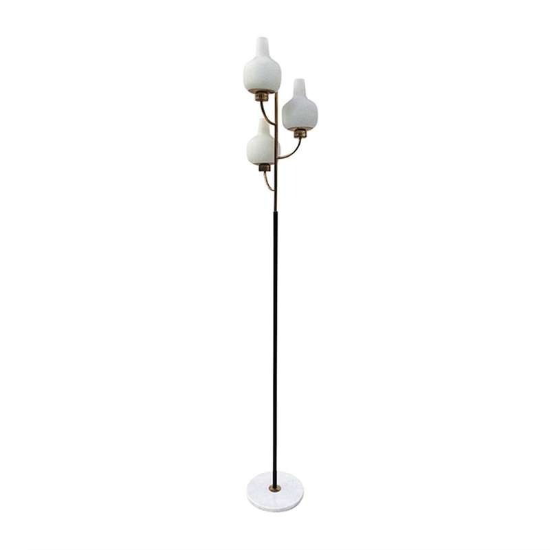 Stilnovo Three Branch Opaline Glass, Marble & Brass Floor Lamp-roomscape-stilnovo-three-shade-floor-lamp10-main-637237007504984475.jpg