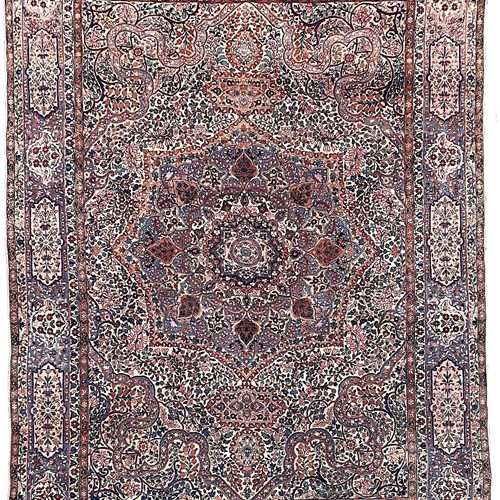 Antique Kirman Lavar Carpet 3.40M X 2.55M