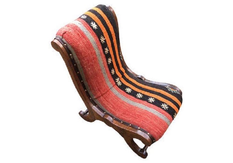 Kilim Covered Slipper Chair 0.58m X 0.41m X H0.69-rug-addiction-1-main-637515142269934187.jpg