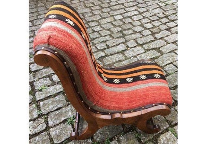 Kilim Covered Slipper Chair 0.58m X 0.41m X H0.69-rug-addiction-3-main-637515142376340064.jpg