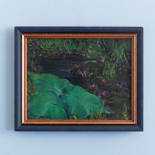 Marcel Pottier, Waterlilies, Oil Painting On Canvas, Early 20Th Century