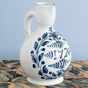 Rouen Faience, Blue & White Cider J...