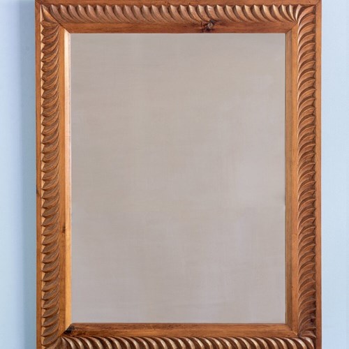 French Carved Wood Mirror, Midcentury