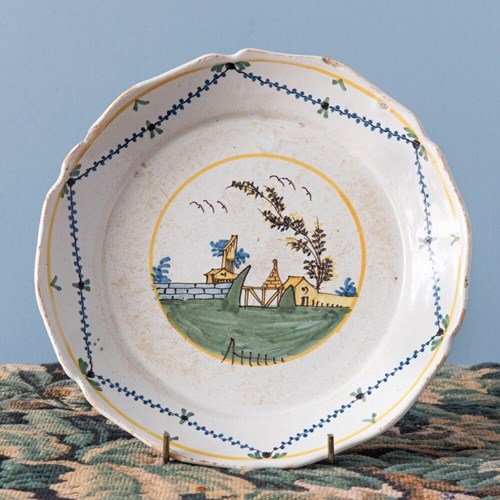 Nevers Faience, Bridge Plate, 18Th Century