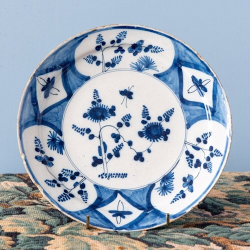 Dutch Delft, Blue & White Pannekoek Plate, 18Th Century