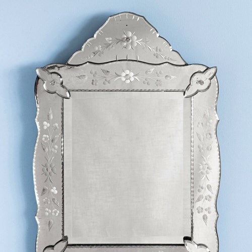 Floral Venetian Mirror, Mid-Century