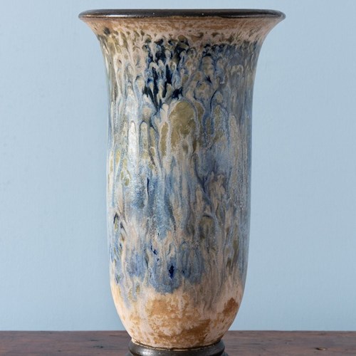 Roger Guérin, Glazed Stoneware Art Deco Flared Vase, Early 20Th Century