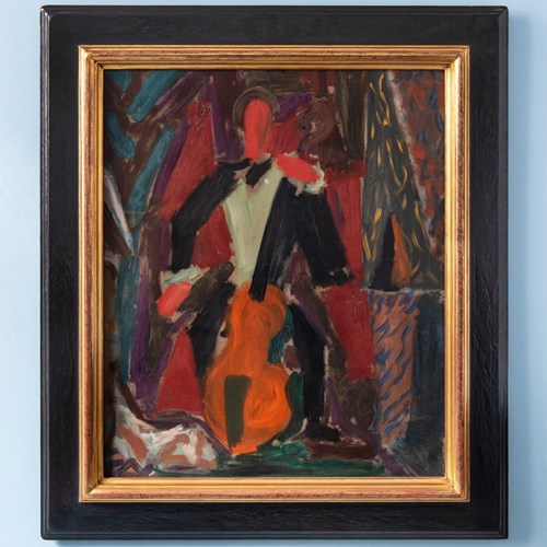 Fernand Dubuis, Study For The Cellist, Oil Painting On Canvas, 1948