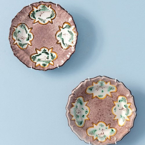 Pair Of Brussels Faience Shaped Plates, 18Th Century