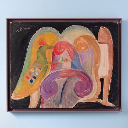 Maurice Blond, The Artist’S Studio, Oil Painting On Canvas, 1974